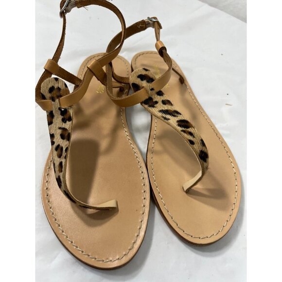 Sophia Milano Calf Hair Animal Print Leather Sandals, Size 8 - Picture 13 of 14
